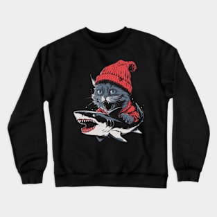 Kitty's Deep Sea Venture cat shark Crewneck Sweatshirt